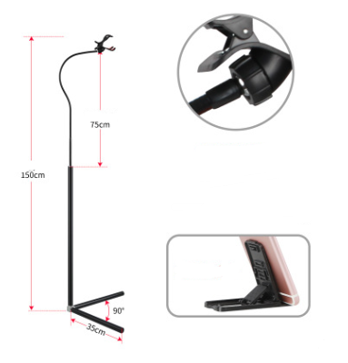 Bed with mobile phone bracket live artifact lazy watch TV bedside mobile phone holder universal folder overhead support shelf