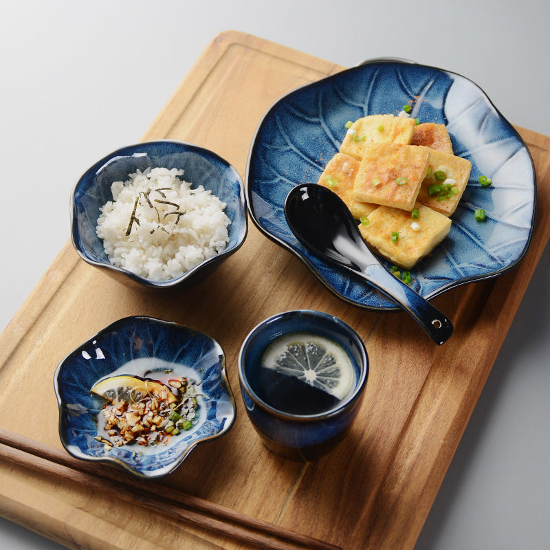 Ceramic kiln turned lotus tableware