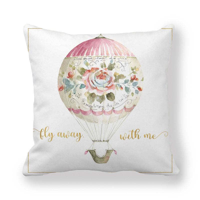 Butterfly Flower Pattern Encrypted Peach Skin Pillowcase