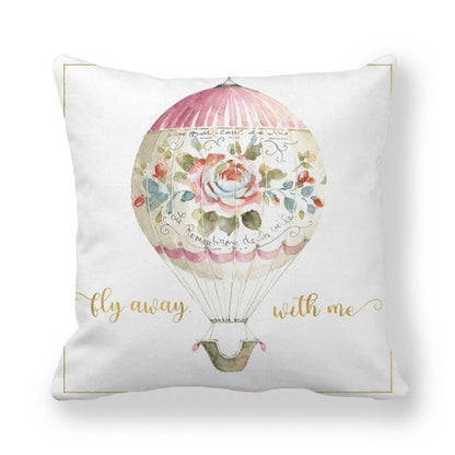 Butterfly Flower Pattern Encrypted Peach Skin Pillowcase