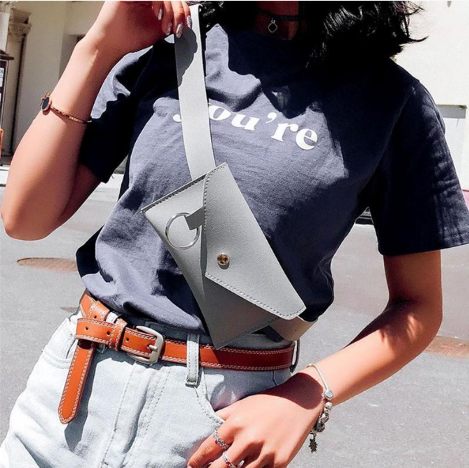Shoulder Messenger Bag Triangle Large Belt Belt Envelope Bag Pocket Mini Chest Bag