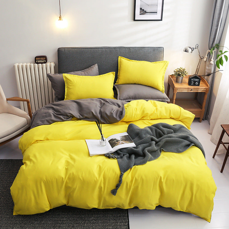 Four-piece Set Of Pure Color Double Mat Size