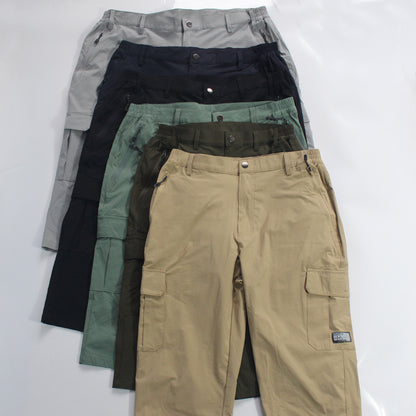 Men's Elastic Multi Pocket Elastic Capris Quick Drying Work Suit Straight Tube