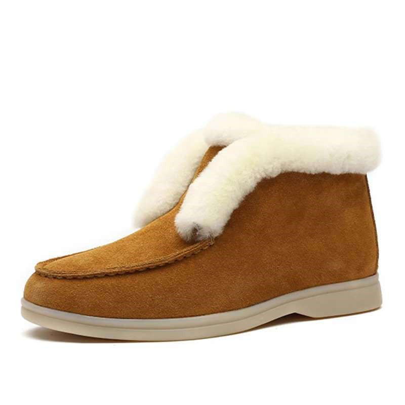 Round toe solid color flat-heeled sleeve cotton shoes