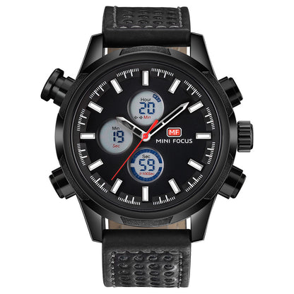 Double display luminous waterproof leather strap