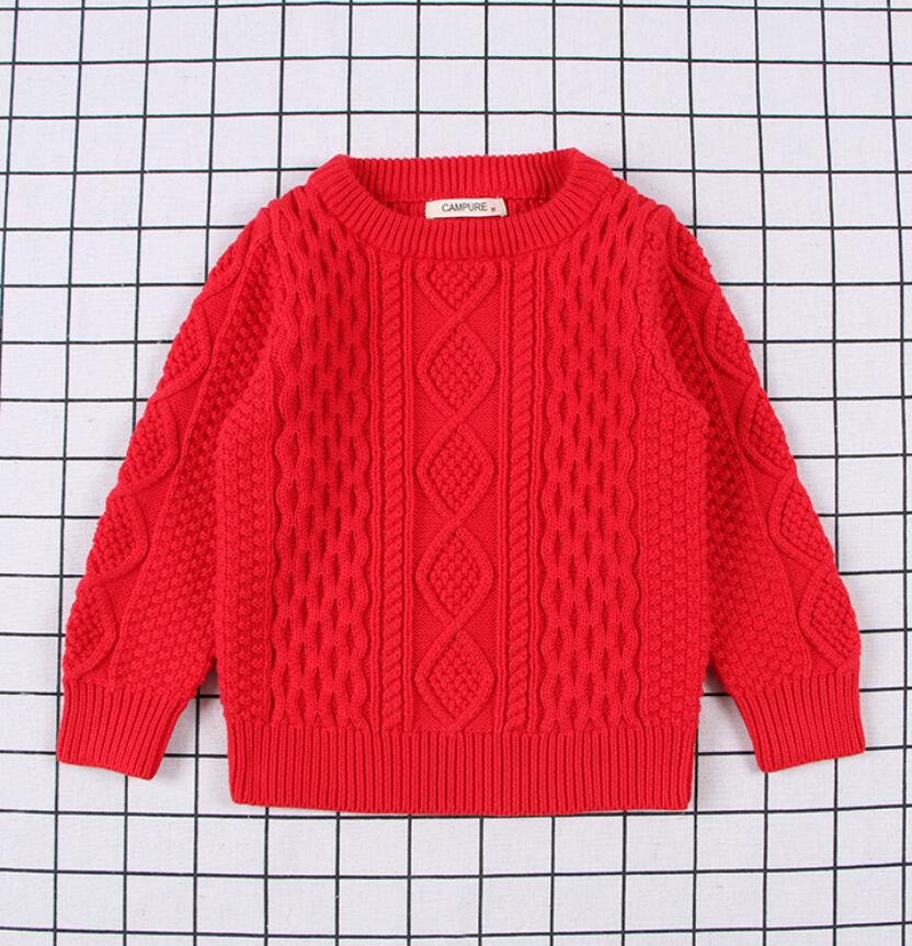Knitted crew neck boy sweater