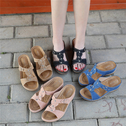 Non-slip cross braided sandals