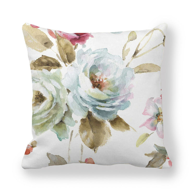 Butterfly Flower Pattern Encrypted Peach Skin Pillowcase