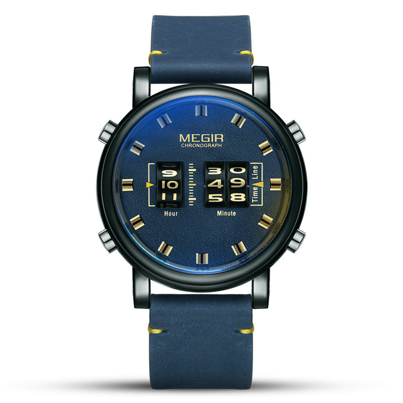 Fashion characteristic sports business leather quartz watch