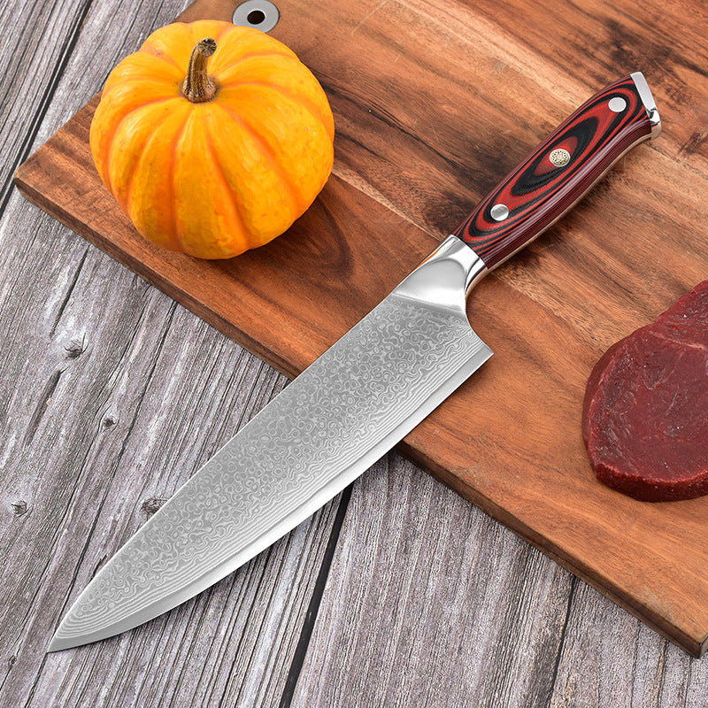 Damascus kitchen knife set chef's knife