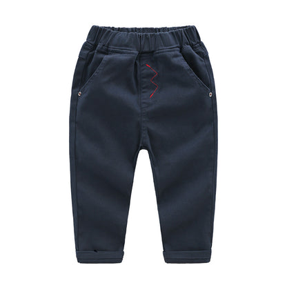 Embroidered Pants Solid Color Soft Children's Pants