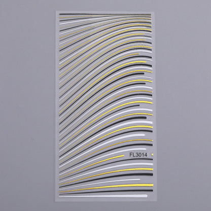 Nail Art 3d Hot Stamping Line Sticker Stripe Wave Adhesive Sticker