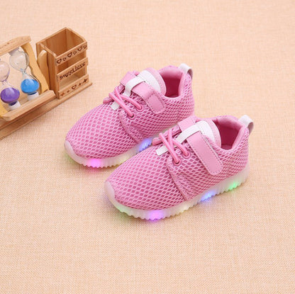 2021 summer children single shoes LED lights boys boys