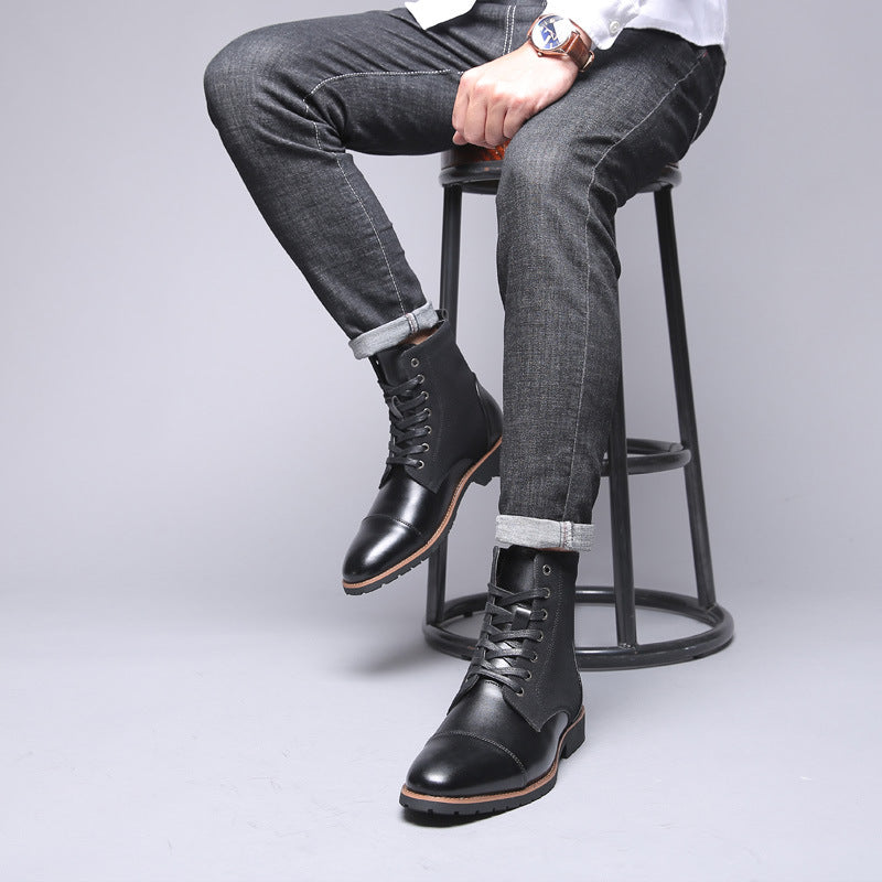 Pointed and velvet warm Martin boots