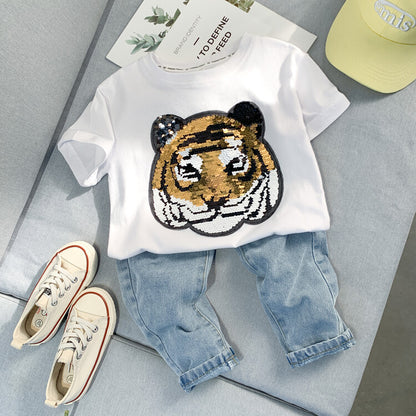 Panda Boys Short Sleeve T-Shirt Half Sleeve Top