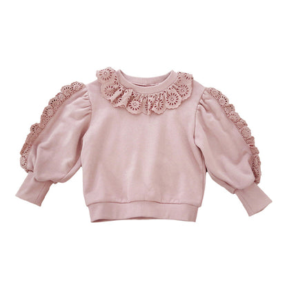 Strawberry Shan Children's Girl Pullover Western Style Lace Loose Pullover Long Sleeve