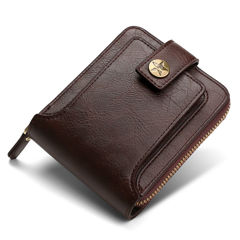 Men's Wallet Retro Horizontal Zipper Change