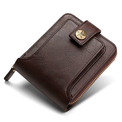 Men's Wallet Retro Horizontal Zipper Change