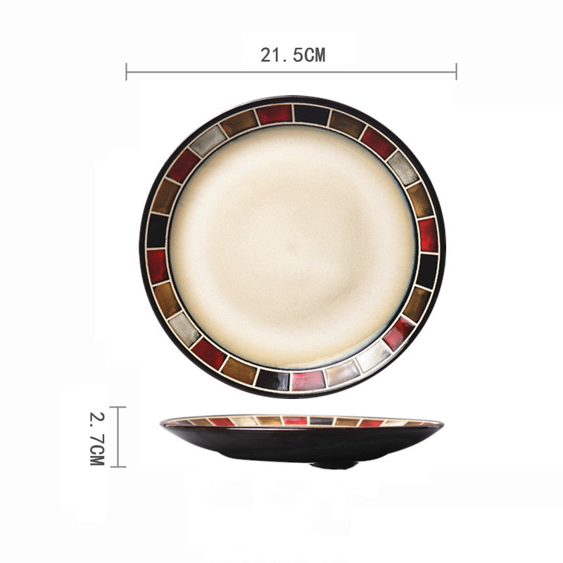 Ceramic Hand-painted Western Food Microwave Breakfast Plate