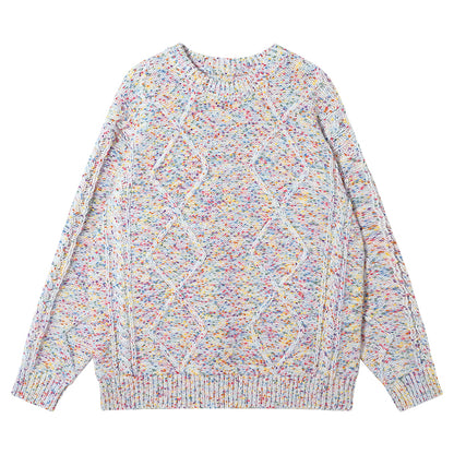 Men's Loose Pullover Color Dot Round Neck Sweater