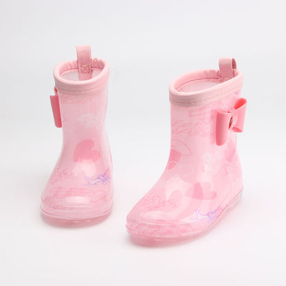 New Children's Rain Boots Cartoon Crystal Bottom
