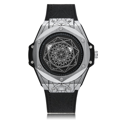 Creative Personality Men's Watch Big Bang Tattoo Spider Web Rubber Non-mechanical Male Student Watch