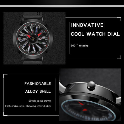 Men's Watch Waterproof Belt Quartz Watch Large Dial