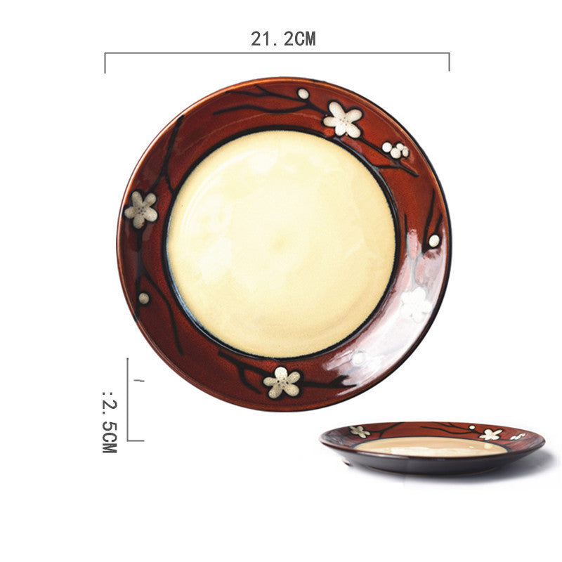 Ceramic Hand-painted Western Food Microwave Breakfast Plate