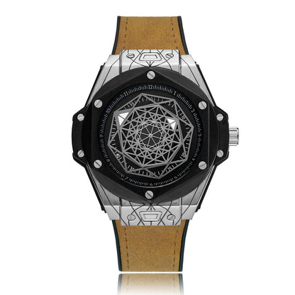 Creative Personality Men's Watch Big Bang Tattoo Spider Web Rubber Non-mechanical Male Student Watch