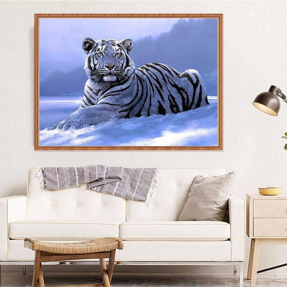 Diamond Embroidery Snow Tiger Diamond Painting Cross Stitch Full Square Round Gift Decoration