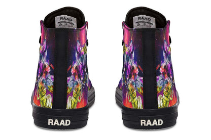 Men's And Women's Fashion Color Printing High-top Canvas Shoes