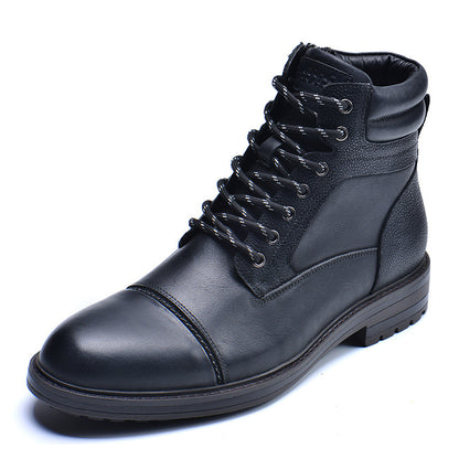 Fashion Simple Men's Top Layer Cowhide Leather Boots