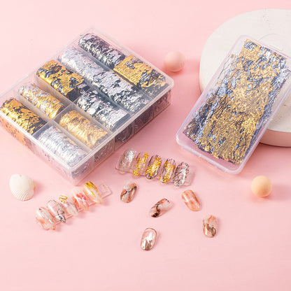 Nail Sally Net Starry Sky Paper Ins Wind Japanese Nail Art Gold Foil Fragments Sally Net Starry Sky Paper