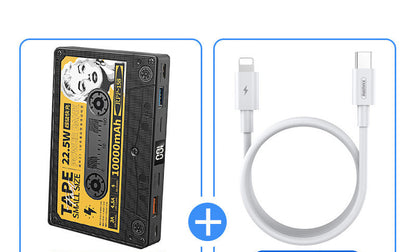 Super Fast Charge Creative Ultra-thin Portable Retro Tape Power Bank