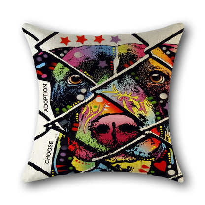 Printed cotton and linen pillowcase