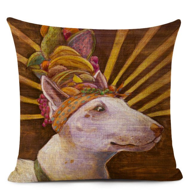 Chinese printed linen pillowcase