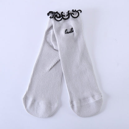 Loose mouth stockings embroidered fungus stockings