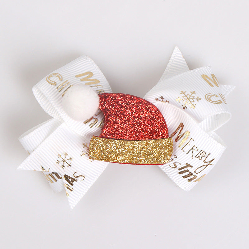 Cute Children's Christmas Tree Bow Hairpin