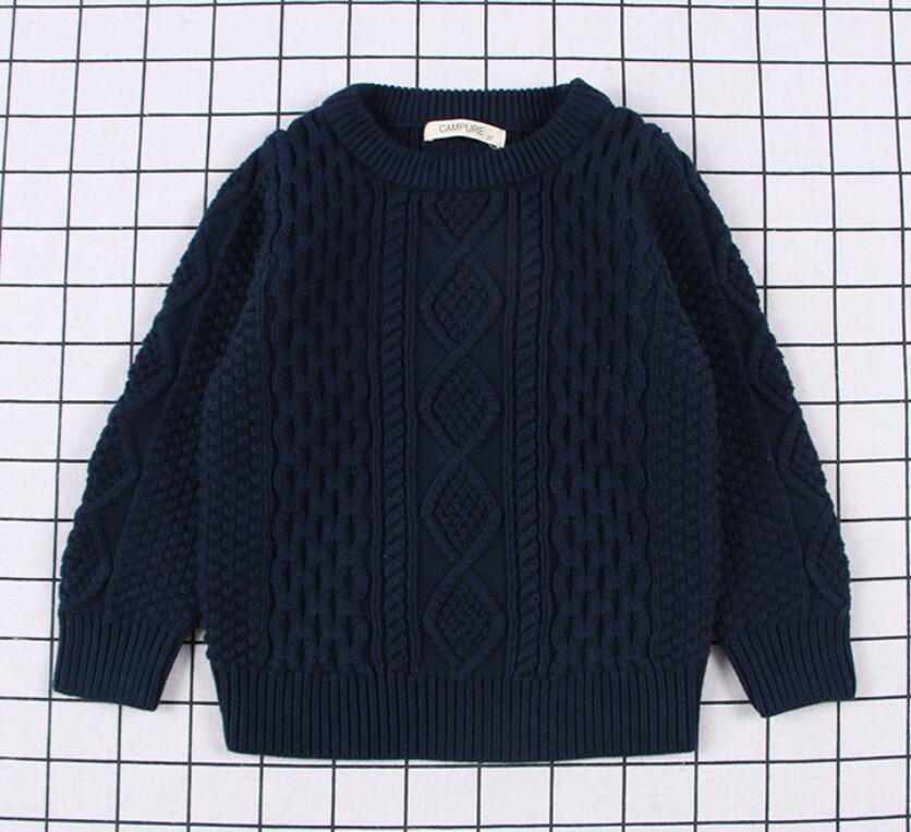Knitted crew neck boy sweater