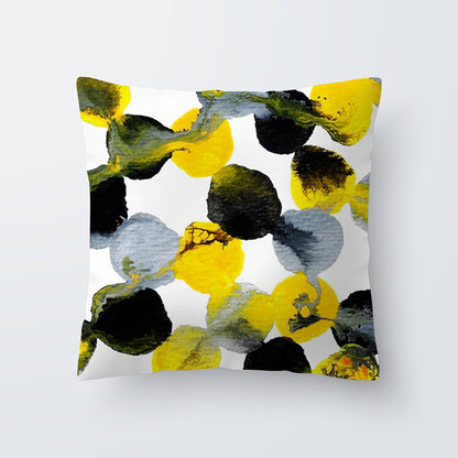 Geometric yellow Hawaiian pillowcase