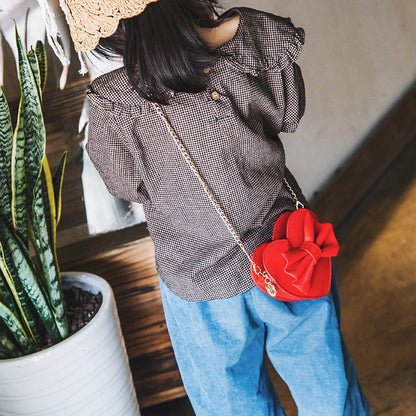 Cute one-shoulder diagonal bag girl love bow small bag