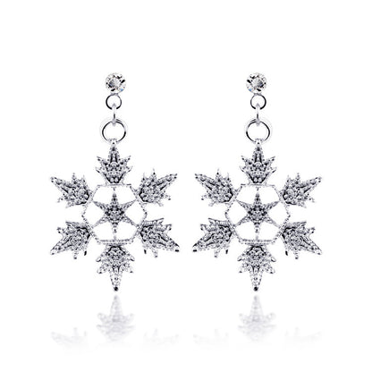 Exquisite Bridal Christmas Snowflake Necklace, Earring Set, Wedding Jewelry, Wedding Dress, Jewelry 4590