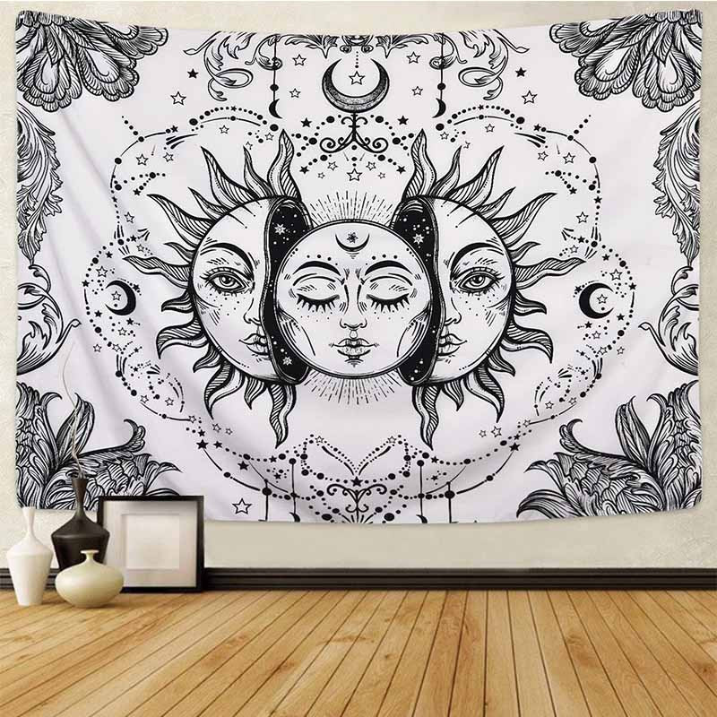 Bedroom decoration background cloth moon and sun print creative tapestry