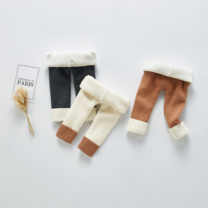 Plush thickened leggings knit pants