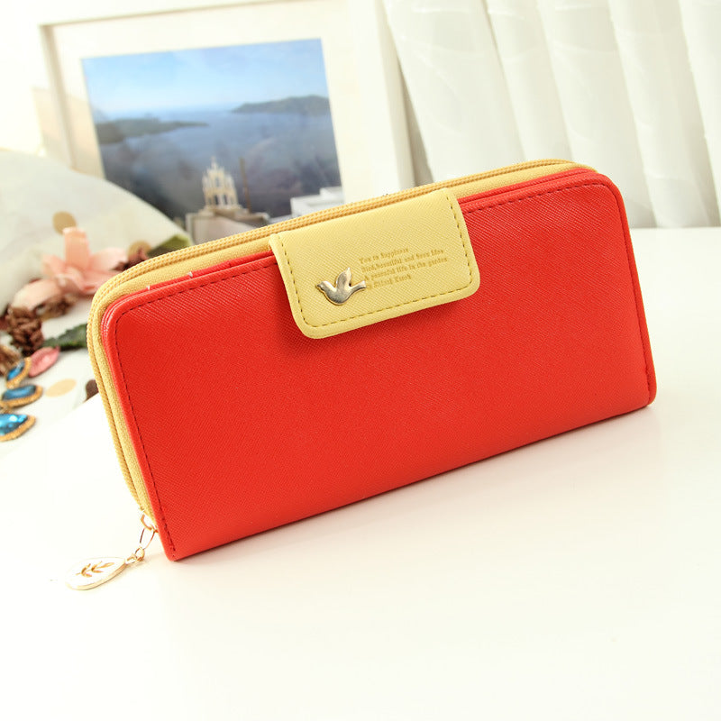 Long wallet women's zero purse with large capacity bird kits holding new handbag