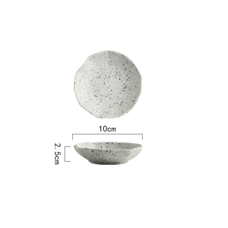 Nordic granite pattern tableware creative lotus leaf ceramic plate