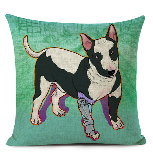 Chinese printed linen pillowcase