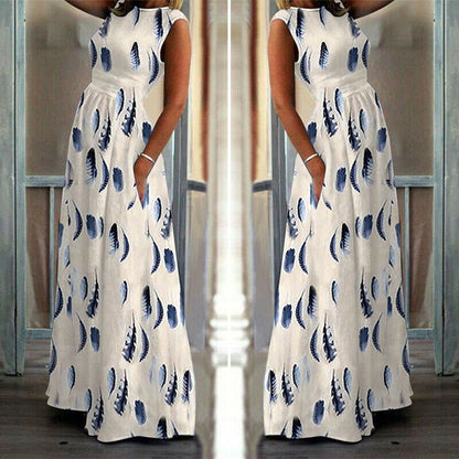 Maternity Dress Pregnant O-Neck Print