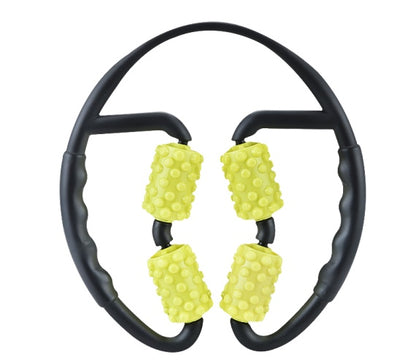 Multifunctional Muscle Massager Relaxation Roller Ring Clamp Yoga Body Shaping 4 Wheels Fitness Device for Sports