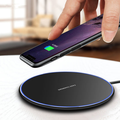 FDGAO/metal QI Wireless Charger 10W Ultra-thin Wireless Charger Suitable For Cross-border QI Mobile Phone Products